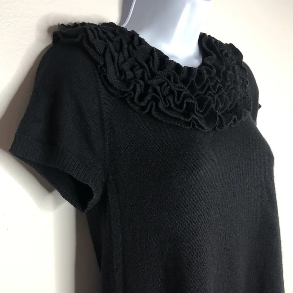 Susana Monaco Womens Black Extra Fine Merino Wool Sweater Dress - Picture 3 of 12